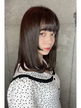 クーエフー(coo et fuu) 10代20代30代40代50代 前髪　姫カット　グレージュ