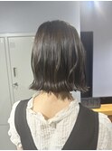 グレージュカラー/ボブウルフ/黒髪/ココアベージュ