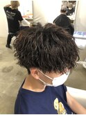 メンズパーマツイスパ波巻きスパイラルマッシュセンターパート