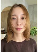 ミディアムくびレイヤー小顔カット艶髪姫カット20代30代40代