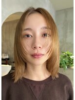 ハウ 心斎橋(how)&nbsp;ミディアムくびレイヤー小顔カット艶髪姫カット20代30代40代