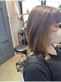ミルクティーアッシュ　髪質改善　大人インナーハイライトカラー