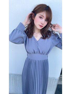 トゥーリ 二日市店(tuuli) 大人女性◆艶レイヤー前髪ピンクベージュ 髪質改善 縮毛矯正