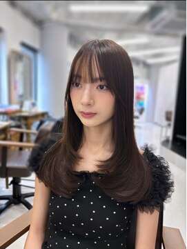 ハピネス 梅田茶屋町店(HAPPINESS) レイヤー ぱっつん前髪 小顔前髪 顔まわり