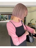メルティカラー/外ハネボブ/ミルクティベージュホワイトブロンド