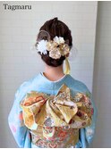 振袖着付けヘアセット☆ゆるふわシニヨン