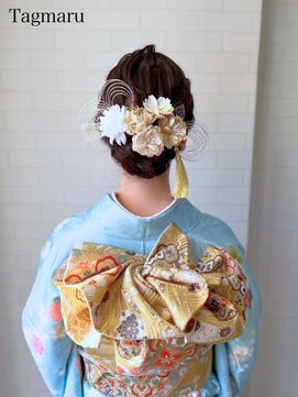 タグマル 振袖着付けヘアセット☆ゆるふわシニヨン