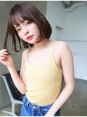 ANGELICA  艶髪アッシュブラック 斜めバンク