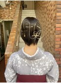 ショート　水引き　金箔　卒業式袴着付け　ヘアセット横浜★