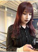 ブリーチなしダブルカラーチェリーレッド