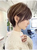 ショートボブ髪型20代30代40代絶壁解消小顔ショート白髪ぼかし柏