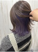 色落ちも綺麗◎インナーカラーディープバイオレット