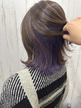 アトラスサロン 札幌大通り(Atras.salon) 色落ちも綺麗◎インナーカラーディープバイオレット