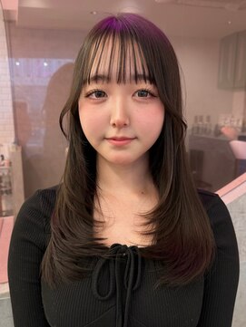 ロンドワン 三宮元町(Lond one) ミディアムレイヤーカット/似合わせカット/ダークアッシュ/三宮