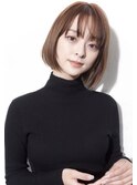 大人可愛い20代30代40代前下がりひし形小顔ボブ丸みショート