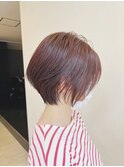 30代40代ショートヘア/40代ショートカット/レッドブラウン