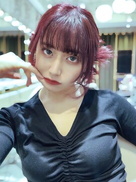 アマンドール(Aman D'or) ボルドーカラーY2Kアレンジ