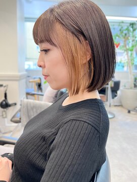 グラフ 銀座(GRAFF) イヤリングカラーボブインナーカラーくびれヘア