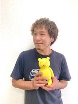 黄ぐまくん美容室 メンズ ランダムパーマ