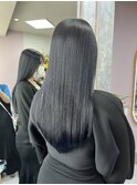 髪質改善 オイルストレート カラーブルーブラック