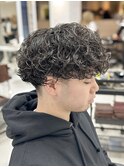 緩めプードルパーママッシュスパイラルパーマツーブロック