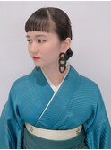 黒髪　透明感　アレンジ　オン眉　ヘアセット