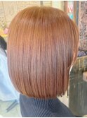 つるんとボブ/オレンジブラウン