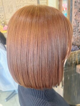 ヘアリゾート粋 ティガ 池袋店(tiga) つるんとボブ/オレンジブラウン