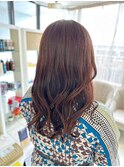 大人美人ピンクブラウンベージュ韓国風巻きモテ髪