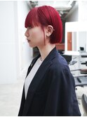 レッドカラー/ミニボブ/ブリーチ/ダブルカラー【kuroda】