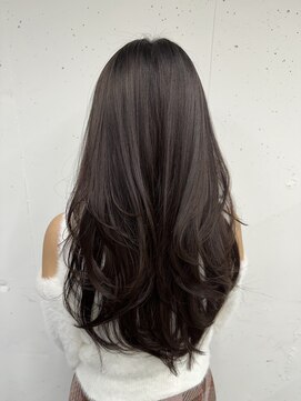 エガオ 藤沢店(EGAO) 20代30代ブリーチなしダブルカラーロングダークブラウン透明感