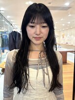 ノラ ヘアーサロン(NORA HAIR SALON) ロングヘア切りっぱなしロング顔まわりカット暗髪カラー
