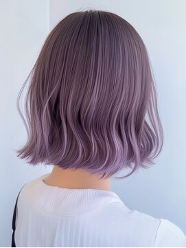 リトバイトゥルークリエイション 大宮(Re:to by True Creation) 【大人かわいい】くすみラベンダー×艶ボブ