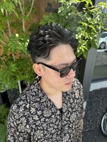 ブラック(BLACK) オールバックパーマ/スキンフェード