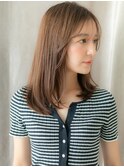 フレンチバングブリーチなしハッシュカットミディアム20代30代X
