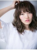 小顔グラマラス大人かわいい無造作セミディw越谷10代20代30代