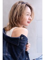 メーヴェ(Mowen) mowen×鎖骨ミディアム×ハイライトベージュ×グレージュ