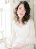 *mod's姪浜*…グレーベージュくせ毛風ウェーブ巻きくびれヘアf