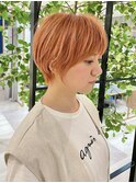 大人可愛いショート×オレンジヘア