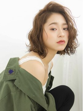 フルショウ 栄店(FURUSHO) 大人可愛いボブパーマプードルパーマ波巻きボブマロンベージュ