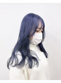 ネイビーブルー/髪質改善/ダブルカラー/ケアブリーチ/10代20代