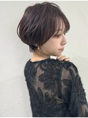 前髪あり耳掛け丸みくびれショートボブ20代30代40代50代(蘭)