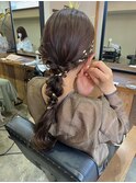 ヘアセット/ふわっと編みおろし/金箔