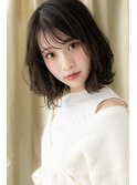 黒髪アッシュ抜け感ボブパーマウェットヘア314X戸田公園30代40代