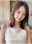 小顔 前髪 レイヤーカット チェリーブラウン"