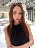 ブリーチなしチェリーブラウン髪質改善縮毛矯正酸性ストレート