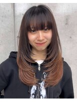 ビューブルー 亀戸錦糸町(VIEW BLUE) 美髪カールシアーカラーピンクブラウンエアリーロングセミディ