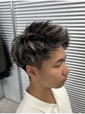 スパイキーショート/ハイライト/メッシュ/短髪/アップバング