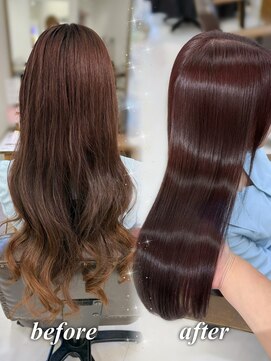 ハピネス 梅田茶屋町店(HAPPINESS) 韓国風/レイヤーカット/顔周り/顔まわり/髪質改善/ベージュ