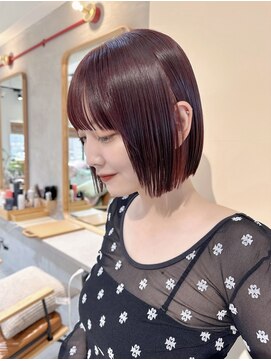 ジーナ 渋谷神南(Zina) 《ジュワッと発色チェリーレッド》×大人おしゃれなBob